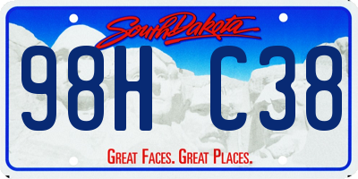 SD license plate 98HC38