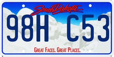 SD license plate 98HC53