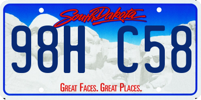 SD license plate 98HC58