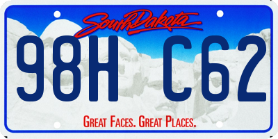 SD license plate 98HC62