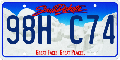 SD license plate 98HC74