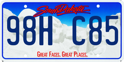 SD license plate 98HC85