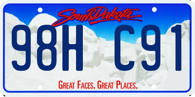 SD license plate 98HC91