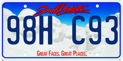 SD license plate 98HC93