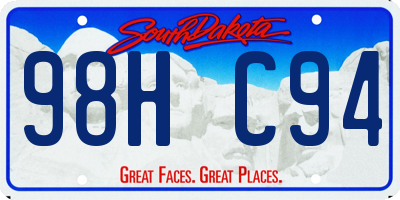 SD license plate 98HC94