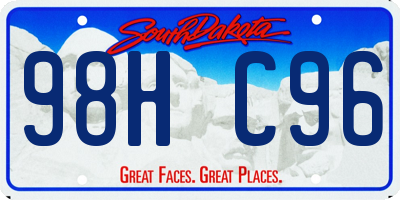 SD license plate 98HC96