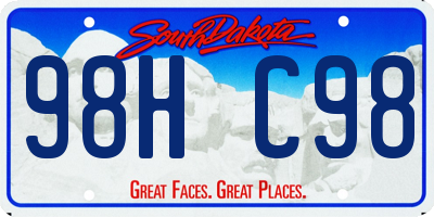 SD license plate 98HC98