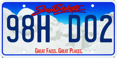 SD license plate 98HD02