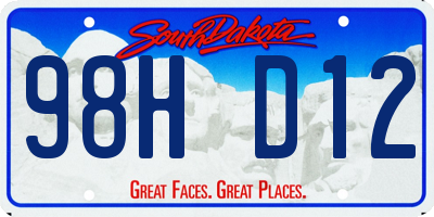 SD license plate 98HD12