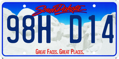 SD license plate 98HD14