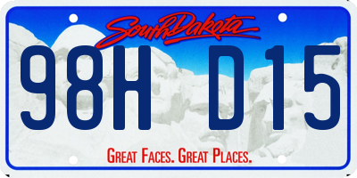 SD license plate 98HD15