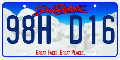 SD license plate 98HD16