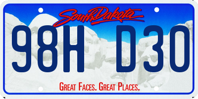 SD license plate 98HD30