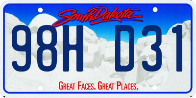 SD license plate 98HD31