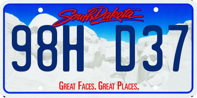 SD license plate 98HD37