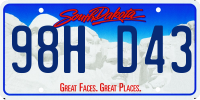 SD license plate 98HD43