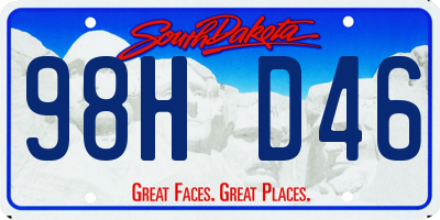 SD license plate 98HD46