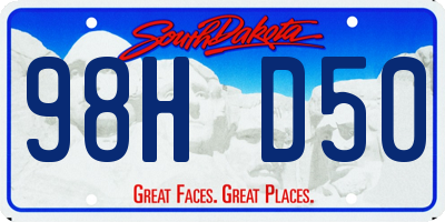 SD license plate 98HD50