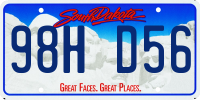 SD license plate 98HD56