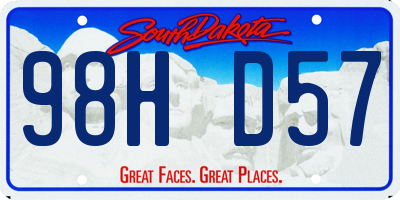 SD license plate 98HD57