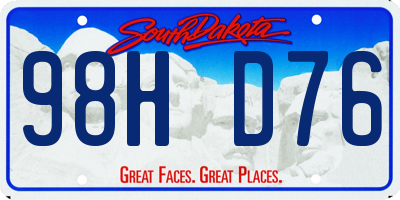 SD license plate 98HD76