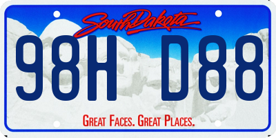 SD license plate 98HD88
