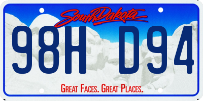 SD license plate 98HD94