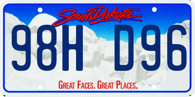 SD license plate 98HD96
