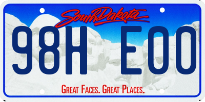 SD license plate 98HE00