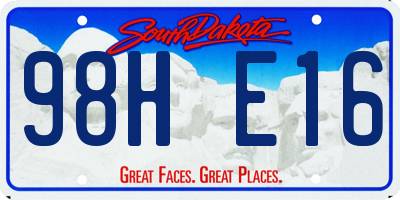 SD license plate 98HE16
