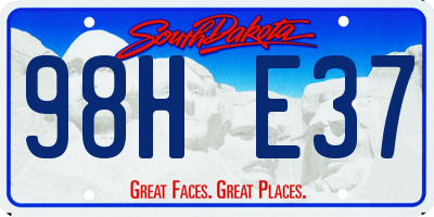 SD license plate 98HE37