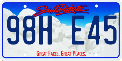 SD license plate 98HE45