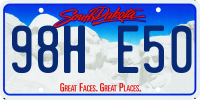 SD license plate 98HE50