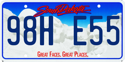 SD license plate 98HE55