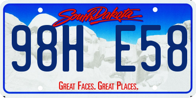 SD license plate 98HE58