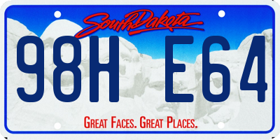 SD license plate 98HE64