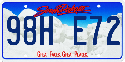 SD license plate 98HE72