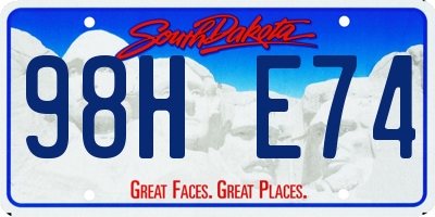 SD license plate 98HE74