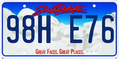 SD license plate 98HE76
