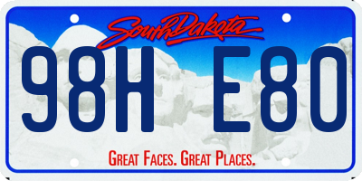 SD license plate 98HE80