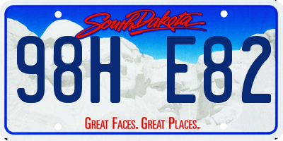 SD license plate 98HE82