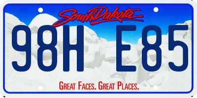 SD license plate 98HE85