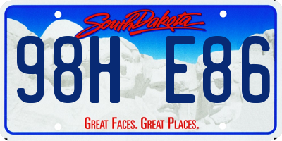 SD license plate 98HE86