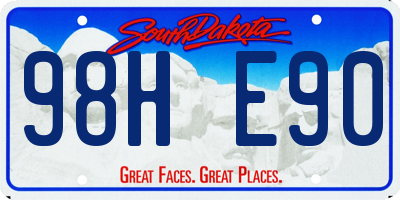 SD license plate 98HE90