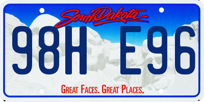 SD license plate 98HE96