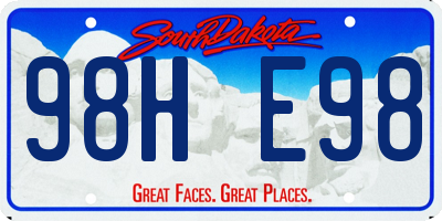 SD license plate 98HE98