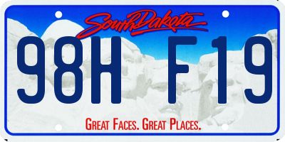 SD license plate 98HF19