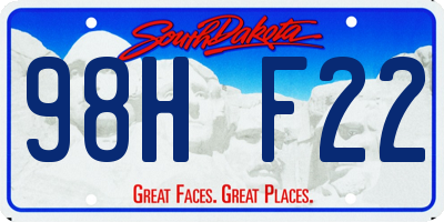 SD license plate 98HF22