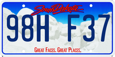 SD license plate 98HF37
