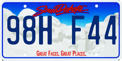 SD license plate 98HF44